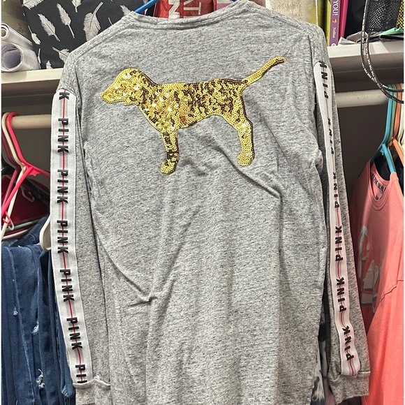 Pink Victoria Secret Long Sleeve Bling - Picture 3 of 4